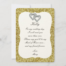 Tarjeta De Honor Del Purpurina De Oro Diamond Hear