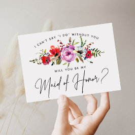 Tarjeta de honor Floral Bouquet Maid