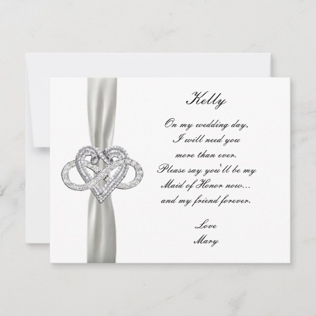 Tarjeta De Honor Infinity Heart Maid Of Honor (Anverso)