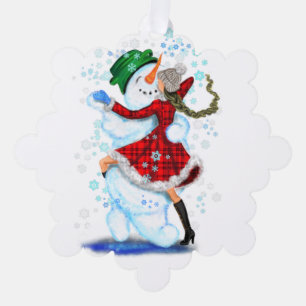Tarjeta de honor navideño para bailarines de Chica