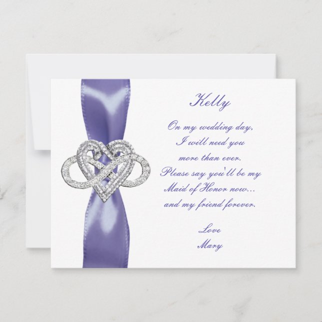 Tarjeta De Honor Púrpura Azul Infinito Corazón Mai (Anverso)