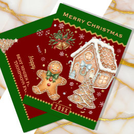 Tarjeta de horneado para navidades, casa, hombre d