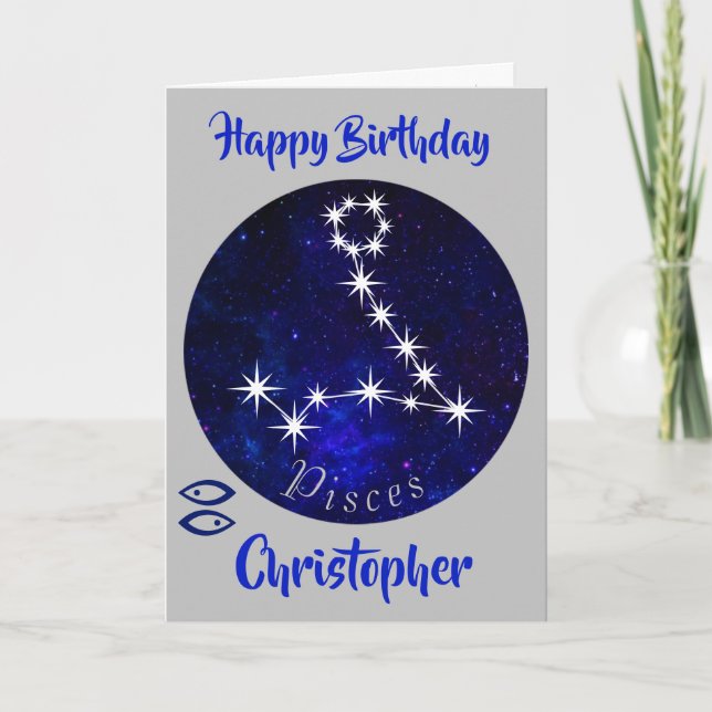 Tarjeta de Horóscopo de Piscis Zodiacal (Anverso)