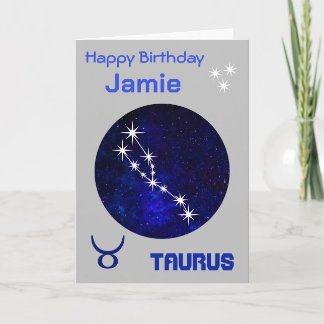 Tarjeta de horóscopo zodiacal de Tauro (Anverso)