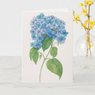 Tarjeta de Hortensia Azul Pensando en Ti