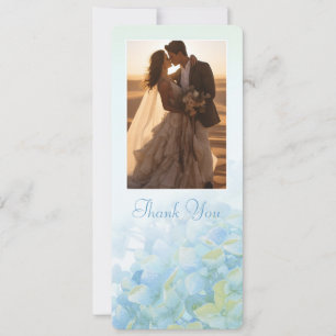 Tarjeta de hortensias para fotos de boda gracias
