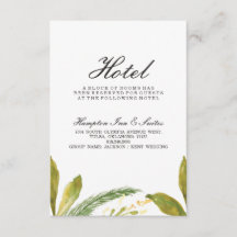 Tarjeta de Hotel de Boda de Otoño - Vegetación Rús