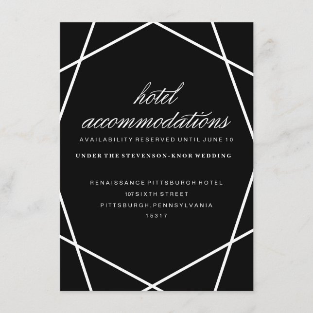 Tarjeta de hotel geométrico moderno (Anverso)