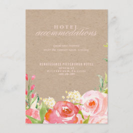 Tarjeta de hotel RUSTIC KRAFT CASCADING FLOWERS