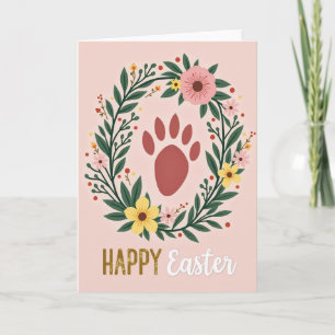 Tarjeta de Huella de Pascua Feliz