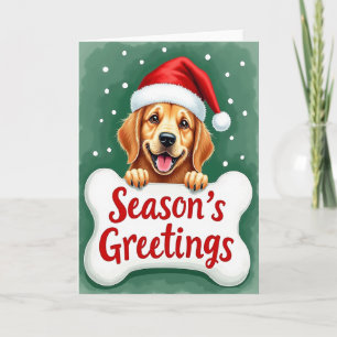 Tarjeta de hueso de perro Retriever dorado de salu