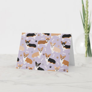 Tarjeta de hueso y patas de perro Corgi