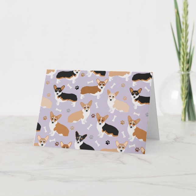 Tarjeta de hueso y patas de perro Corgi (Anverso)