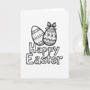 Tarjeta de huevo con patrón de Pascua feliz