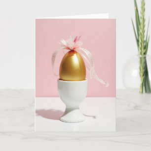 Tarjeta de huevo de celebración dorada