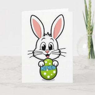 Tarjeta de huevo de conejo feliz sobrino