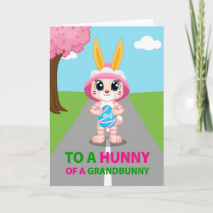 Tarjeta de huevo de Pascua de Grandbunny primavera
