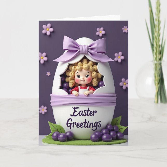 Tarjeta de huevo de primavera alegre (Anverso)