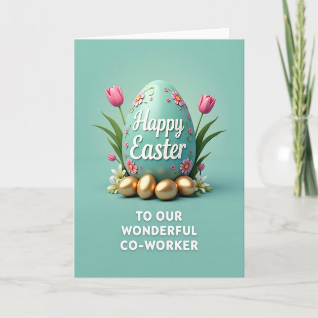 Tarjeta de huevo de primavera elegante (Anverso)