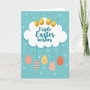 Tarjeta de Huevos de Nube Deseos de Pascua