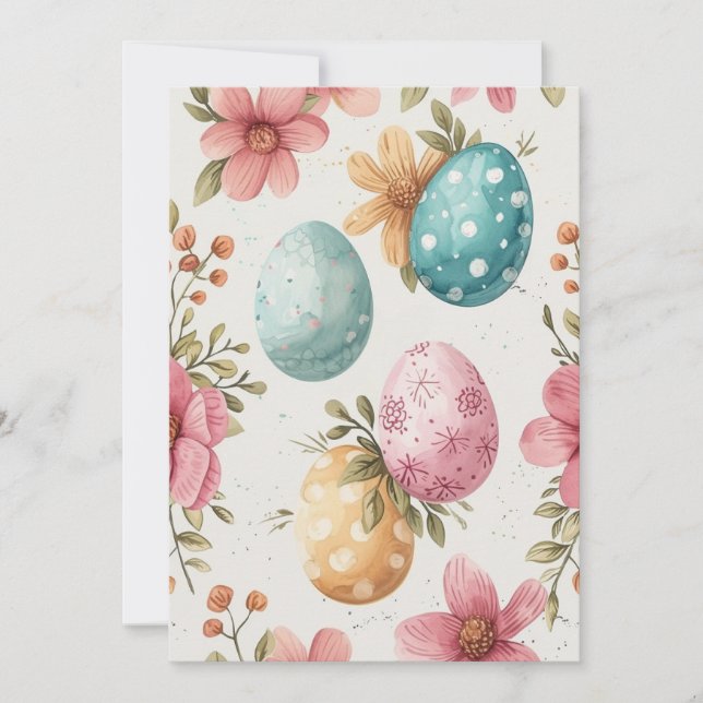 Tarjeta de Huevos de Pascua Acuático, Pascua Feliz (Anverso)