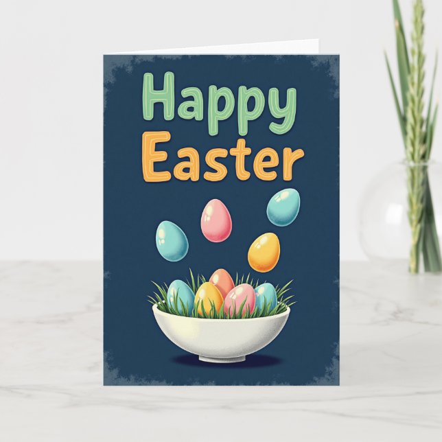 Tarjeta de Huevos de Pascua Feliz (Anverso)