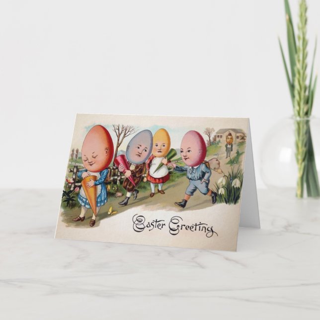 Tarjeta de Huevos de Pascua Vintage (Anverso)