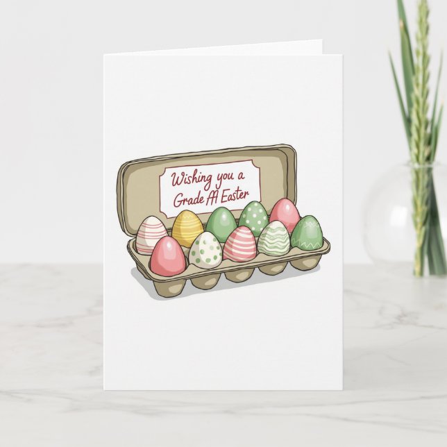 Tarjeta de huevos decorados de primavera (Anverso)