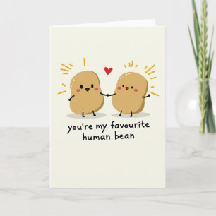 Tarjeta de humano frijol adorable