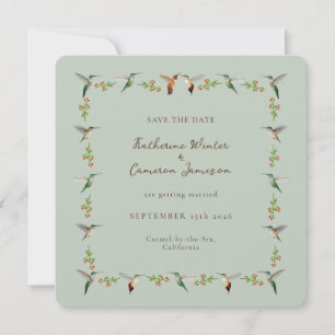 Tarjeta de Hummingbird para Guardar la Fecha