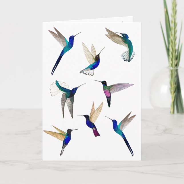 Tarjeta de Hummingbirds Tropical (Anverso)