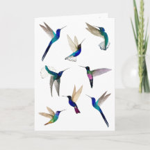 Tarjeta de Hummingbirds Tropical