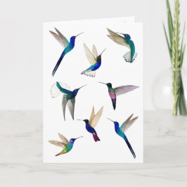 Tarjeta de Hummingbirds Tropical