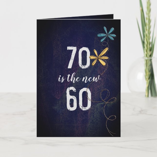 Tarjeta de humor de 70 cumpleaños (Anverso)