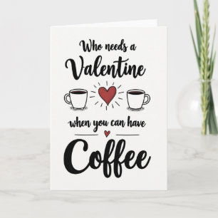 Tarjeta de humor de café anti San Valentín
