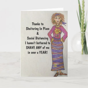 Tarjeta de humor de cuarentena