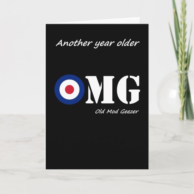 Tarjeta de humor de cumpleaños de Mod (Anverso)
