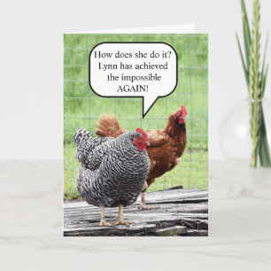 Tarjeta de humor de cumpleaños feliz de dos Hens