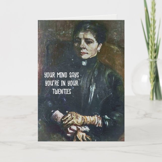 Tarjeta de humor de cumpleaños para la pintura Van (Anverso)