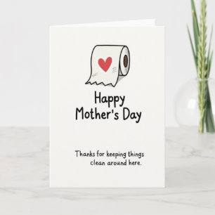Tarjeta de humor de limpieza gracias mamá