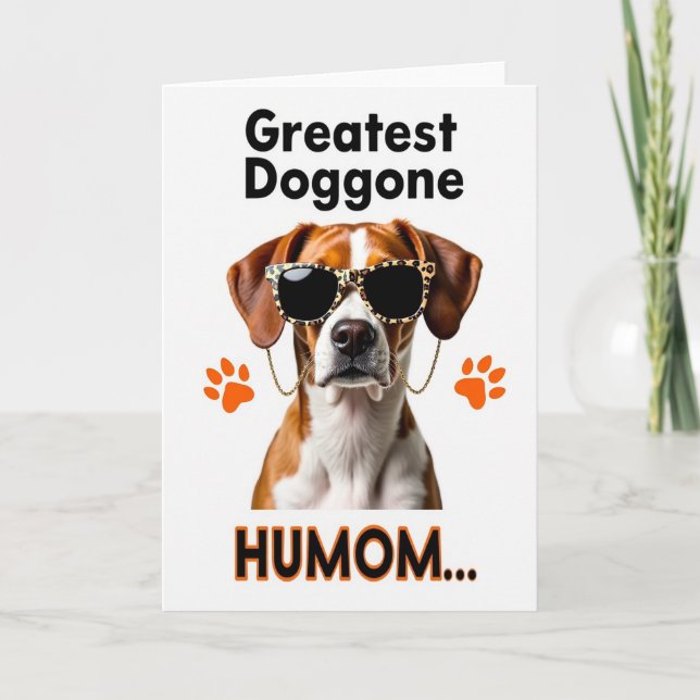 Tarjeta de humor de perro con estampado de leopard (Anverso)