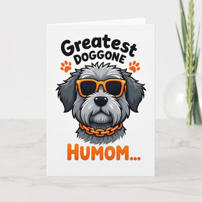 Tarjeta de Humor de Perro Desgreñado Mate (Anverso)