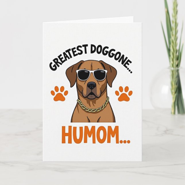 Tarjeta de Humor de Perro Genial con Rayas (Anverso)