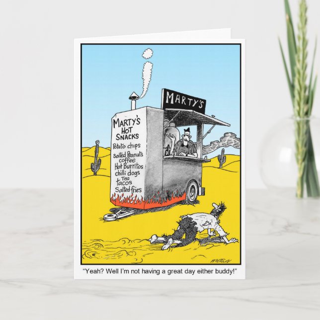 Tarjeta de humor divertida de Bad Day (Anverso)