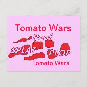 Tarjeta de humor para guerras de tomates