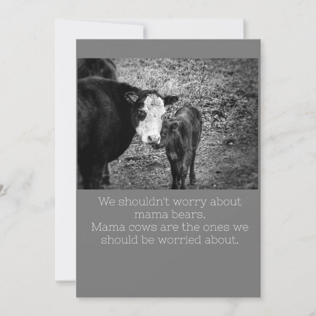 Tarjeta de humor para vacas (Anverso)