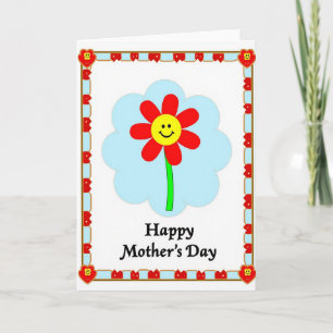 Tarjeta de icono alegre del día de la madre
