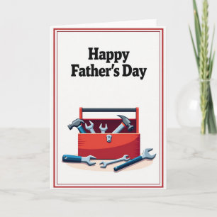 Tarjeta de ícono del día del padre con borde rojo