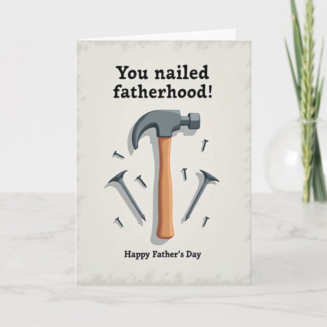 Tarjeta de icono del Día del Padre con martillo (Anverso)