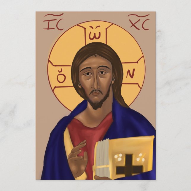 Tarjeta de iconos de papel de Cristo (Anverso)